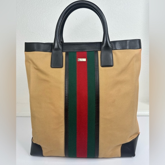 Gucci sherryline borsa canvas tote bag - Picture 1 of 16